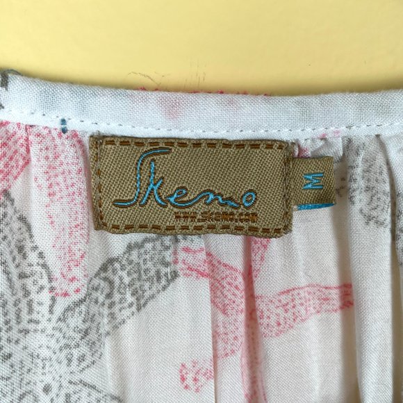 SKEMO Seashells Starfish Tunic Kaftan Beaded Top M - Picture 6 of 9